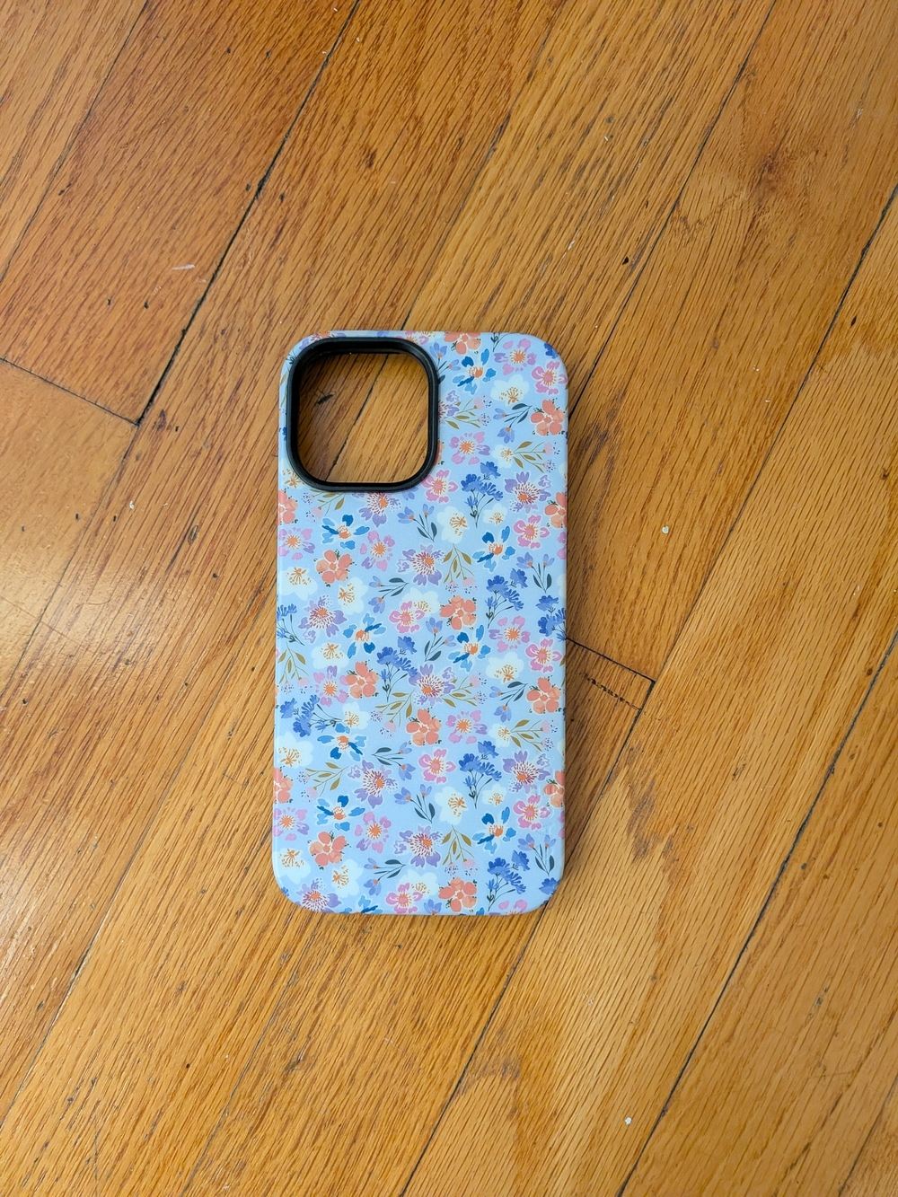 Floral Blue & Peach Protective Phone Case